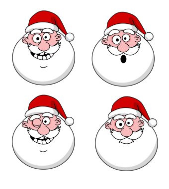 Funny Santa Claus heads clipart