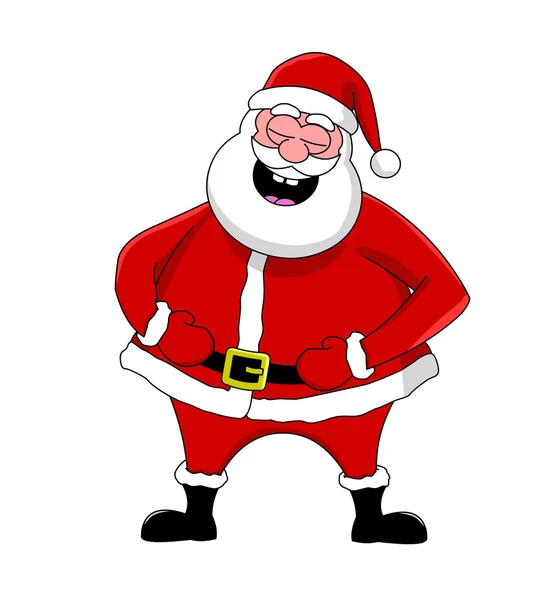 Lustiger lachender Weihnachtsmann — Stockvektor