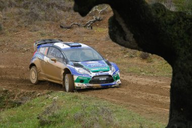 Algarve, Portekiz - 31 Mart: jari matti latvala (fin) sürüş 's ford fiesta rs wrc ralli de Portekiz 2012 31 Mart 2012, algarve, Portekiz