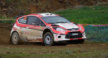 Algarve, Portekiz - 31 Mart: maciej oleksowicx (pol) sürüş 's ford fiesta s2000 ralli de Portekiz 2012 31 Mart 2012, algarve, Portekiz