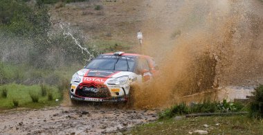 Algarve, Portekiz - 31 Mart: paulo neto (por) sürüş 31 Mart 2012, algarve, Portekiz ralli de Portekiz 2012 citroen ds3 olduğunu