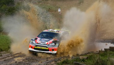 Algarve, Portekiz - 31 Mart: araba martim prokop (cze) olan ford fiesta rs wrc ralli de Portekiz 2012 31 Mart 2012, algarve, Portekiz