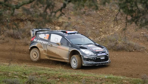 ALGARVE, PORTUGAL - Março 31: Dennis Kuipers (NLD) condução é Ford Fiesta RS WRC em Rally de Portugal 2012 em Março 31, 2012 no Algarve, Portugal — Fotografia de Stock