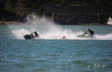 Sao martinho yapmak porto, Portekiz - Ağustos 5: frederico gallego içinde (198) gran prix jet ski 2012 Ağustos 5, 2012 yılında sao martinho yapmak porto, Portekiz