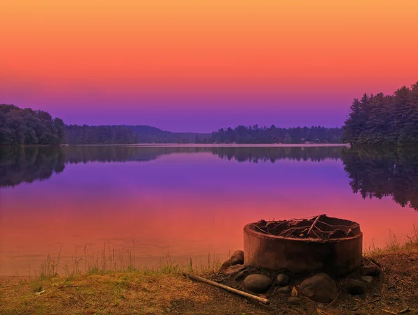 Acampamento sunset — Fotografia de Stock
