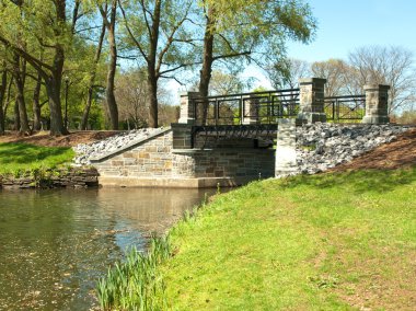 Bridge in park clipart
