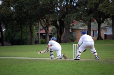 Batsman hitting ball clipart