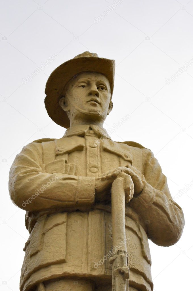 ANZAC soldier on white