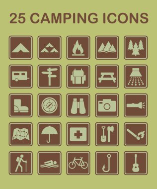 25 Camping Icons clipart