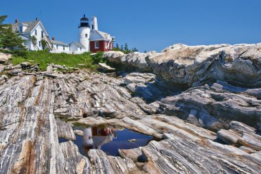 Pemaquid Point Lighthouse in Bristol, Maine clipart