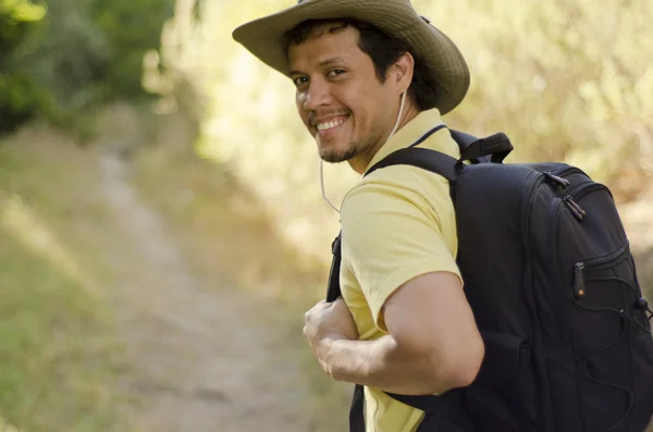 Young man on a hiking trip — Stock Photo, Image