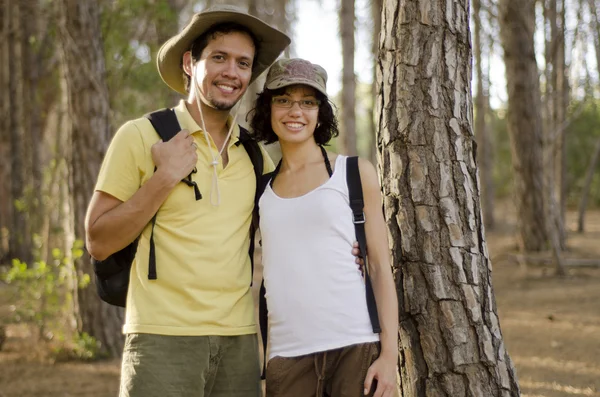 Young cute couple on a hiking trip — Stock Photo, Image