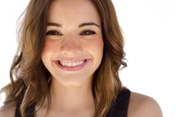 Portrét roztomilé sexy mladá žena s úsměvem — Stock fotografie