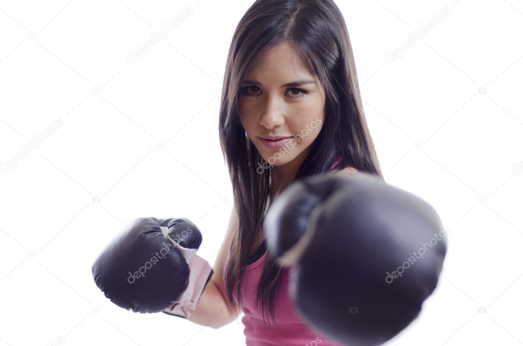 Cute female boxer ready to fight — Stock Photo © tonodiaz 11447318