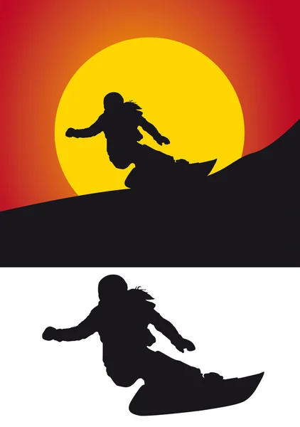 Silhouette of snowboarder — Stock Photo, Image