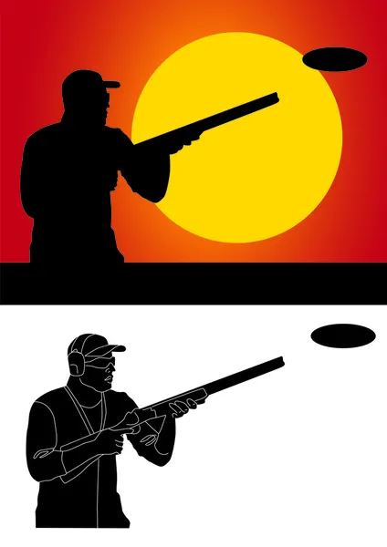 Duif shooter met een jachtgeweer — Stockfoto