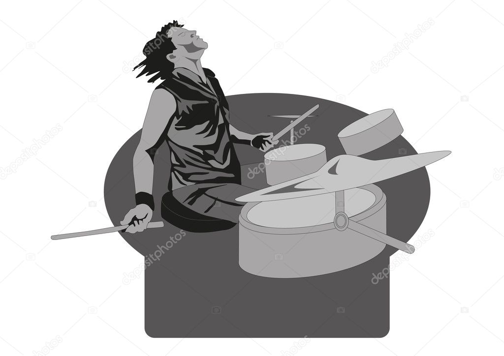 Drummer playing the drums