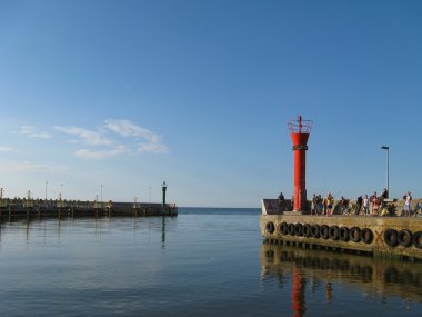 Liman ve deniz Polonya - tatil Baltık Denizi