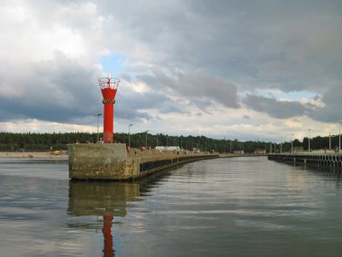 Liman ve deniz Polonya - tatil Baltık Denizi