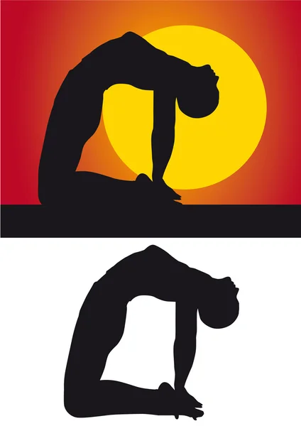 Yogi silhouette against a colored background — Stock Photo, Image