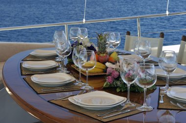 Dinner table on the boat