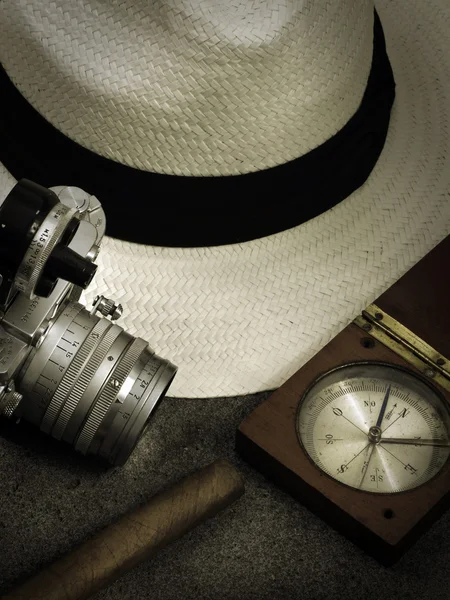 Panama hatt och utrustning — Stockfoto