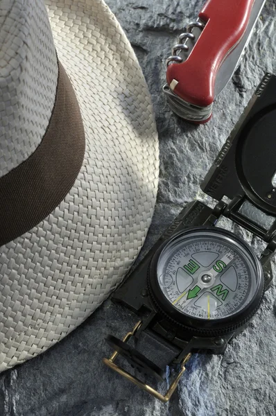 Panama hoed en apparatuur — Stockfoto