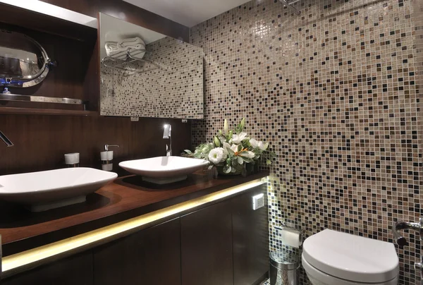 Bathroom of yacht Stock Image