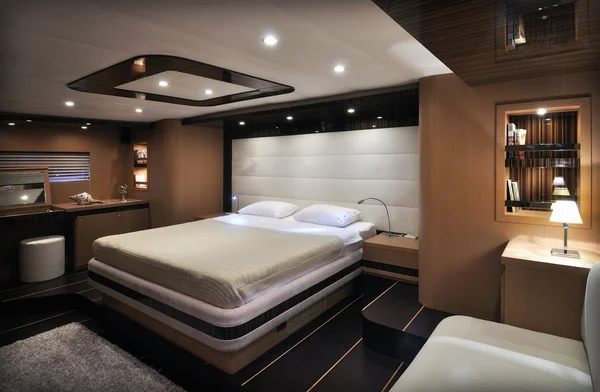 Elegáns bedroomof yacht Stock Kép