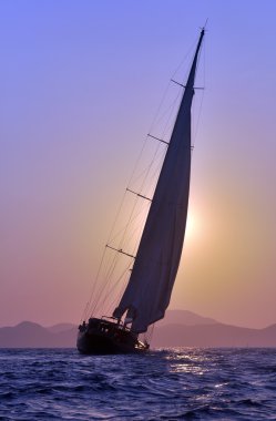 Luxury big sailboat clipart