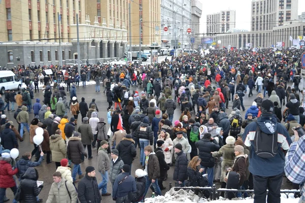 Protesto contra os recentes resultados eleitorais parlamentares na Rússia — Fotografia de Stock