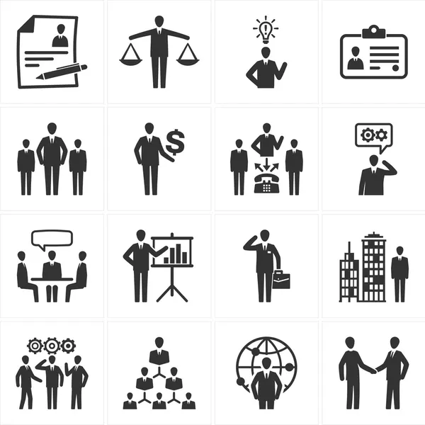 Icônes de gestion et des ressources humaines — Image vectorielle