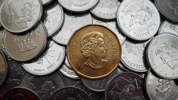 Kanadische Münzen Stockbild