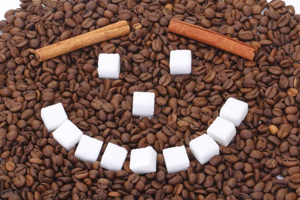 Koffiebonen zegt glimlach — Stockfoto
