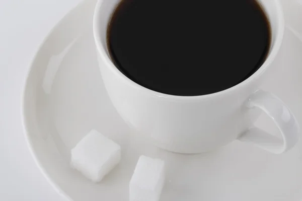 Tazze di caffè e zucchero — Foto Stock