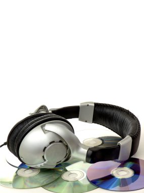 Headphones and CDs clipart