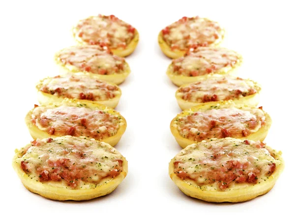 Dez mini pizza — Fotografia de Stock