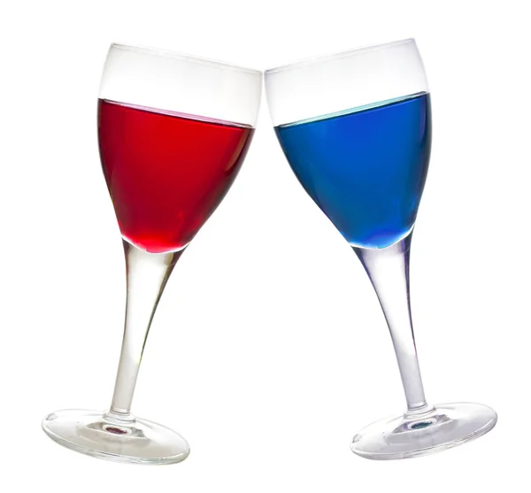 Blue and red liqueur — Stock Photo, Image