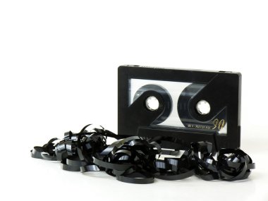 Black magnetic audio tape clipart