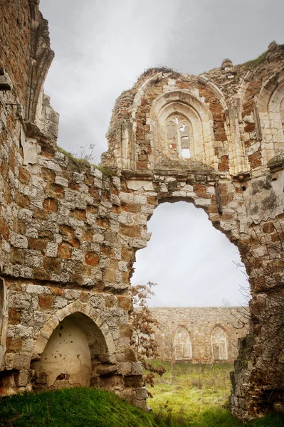 Ruined monastery window — Stock Photo, Image