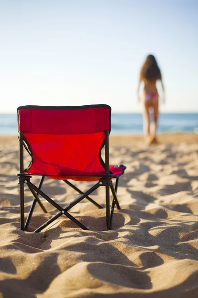 Nade na praia — Fotografia de Stock