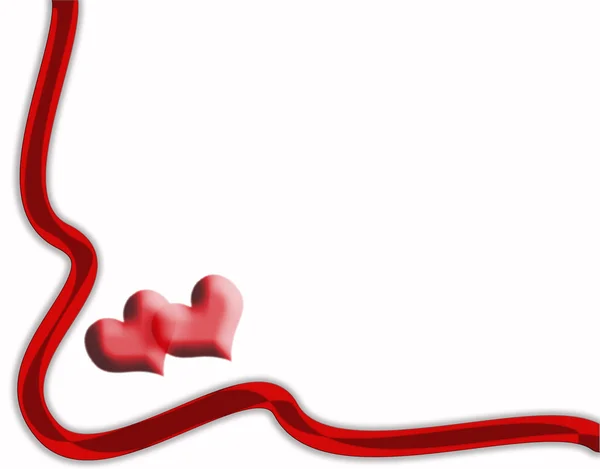 Карточка с красными сердцами — стоковое фото