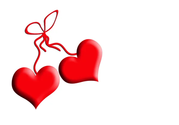 Cartão com corações vermelhos — Fotografia de Stock