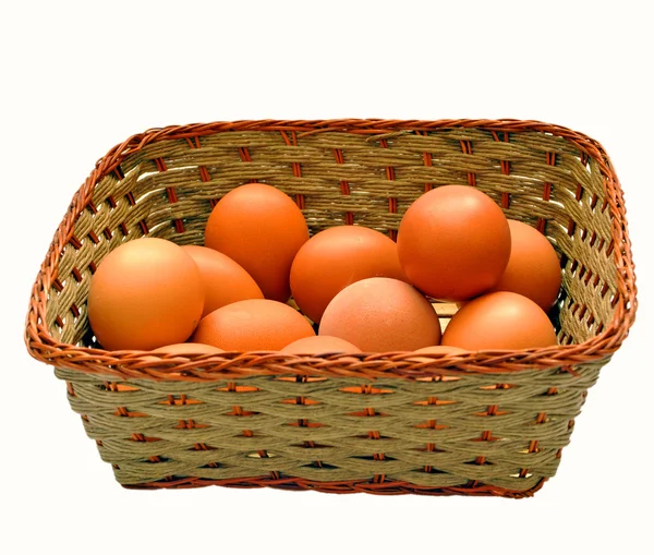 stock image Brown eggs in a basket