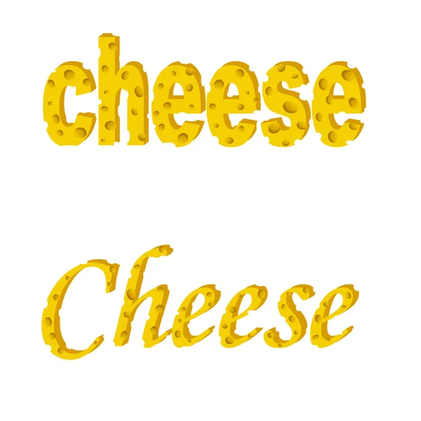 Word cheese made of cheese slices — Stock Photo, Image
