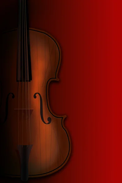 Violin on a red background in a shade — Stock Photo, Image