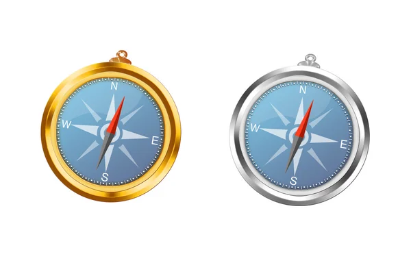 stock image Gold and silver a compass