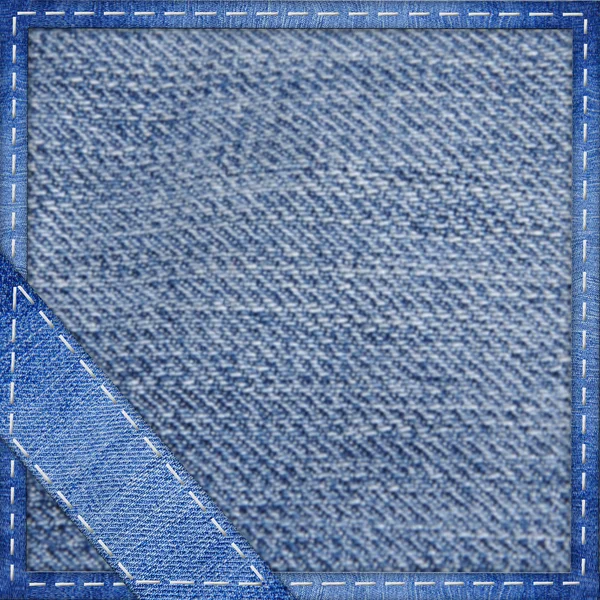 stock image Jeans background with the sewn corner