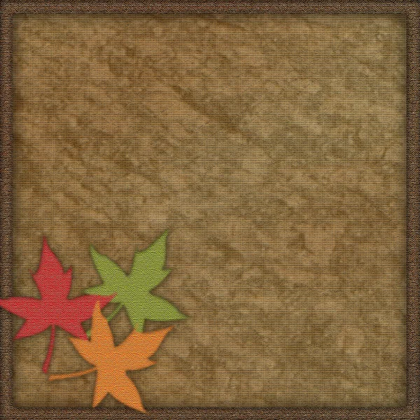 Three autumn leaves on grunge background — Stock Photo, Image