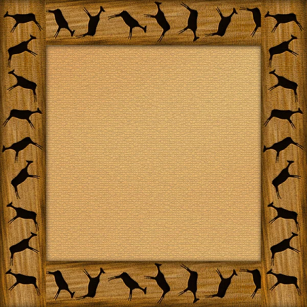 Dřevěná kostra s africkými zvířaty — Stock fotografie